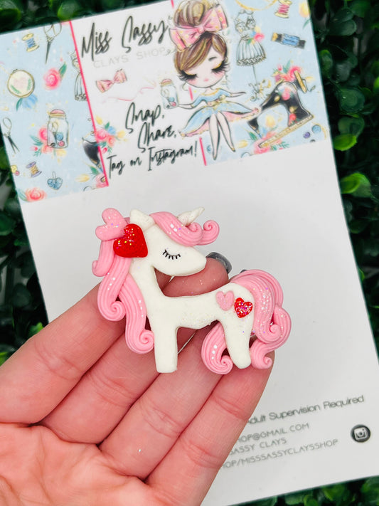 Valentine’s Day Unicorn Heart Love Clay | Polymer Clay | Bow Center | Bow Supplies | Clay Center for Bows | Embellishment