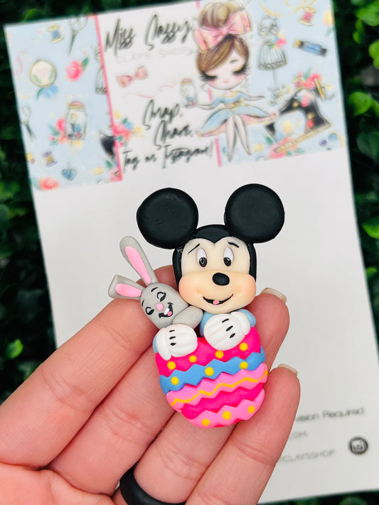 Famous Mouse Character Easter Clay | Polymer Clay | Bow Center | Bow Supplies | Clay Center for Bows | Embellishment