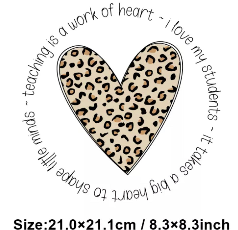 Teaching Teacher Animal Print DTF Heat Transfer Ready to Press