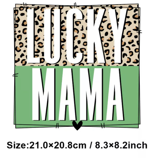 Lucky Mama St. Patricks’s Day Animal Print DTF Heat Transfer Ready to Press