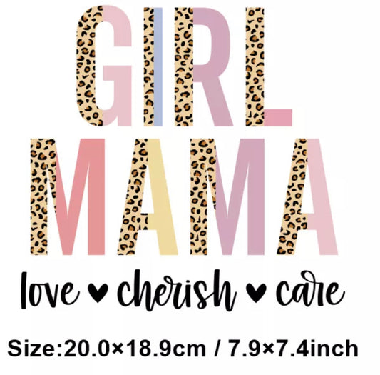 Girl Mama Animal Print DTF Heat Transfer Ready to Press