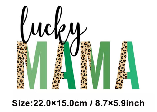 Lucky Mama St. Patricks’s Day Animal Print DTF Heat Transfer Ready to Press