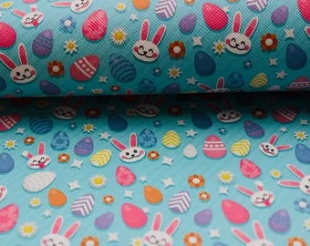 Easter Bunny Eggs Pastel Spring Faux Leather Sheets