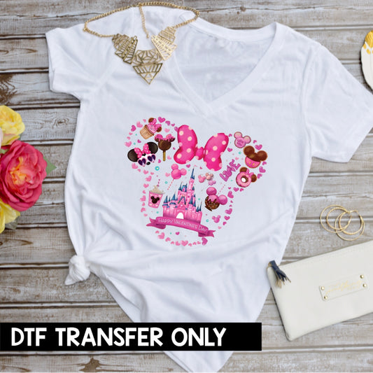 Valentine’s Day Mouse Snacks DTF Heat Transfer Ready to Press